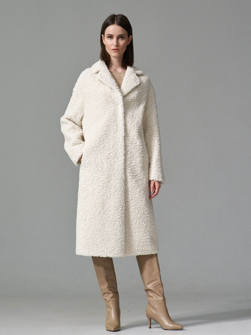 Шуба искусственная тедди чебурашка, белая, SilverFox