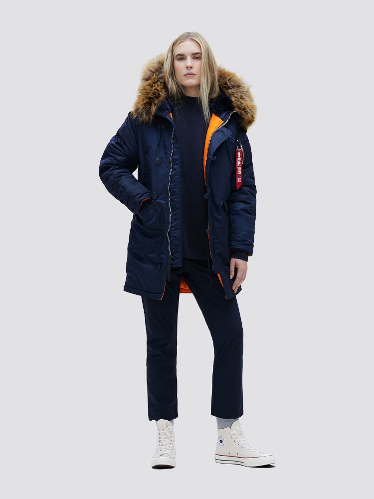 Парка Alpha Industries N-3B W Parka Replica Blue (синяя)