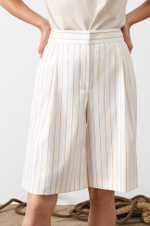 31034 Шорты женские (молочный полоска)