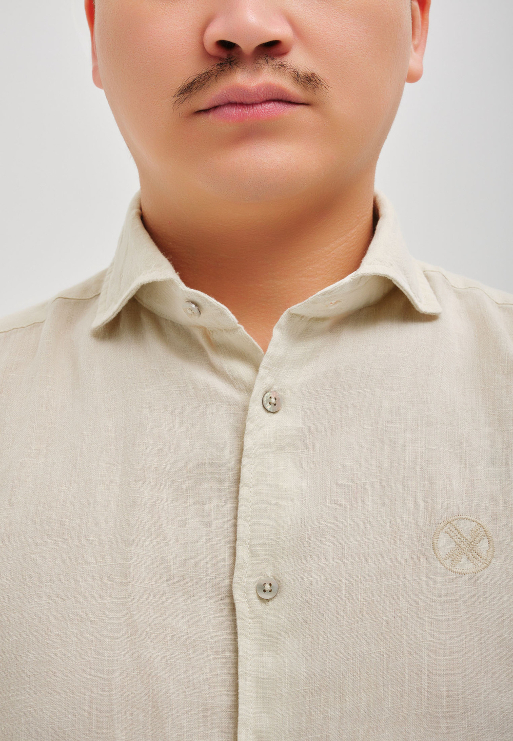 Рубашка мужская лен SHANYRAQ BEIGE