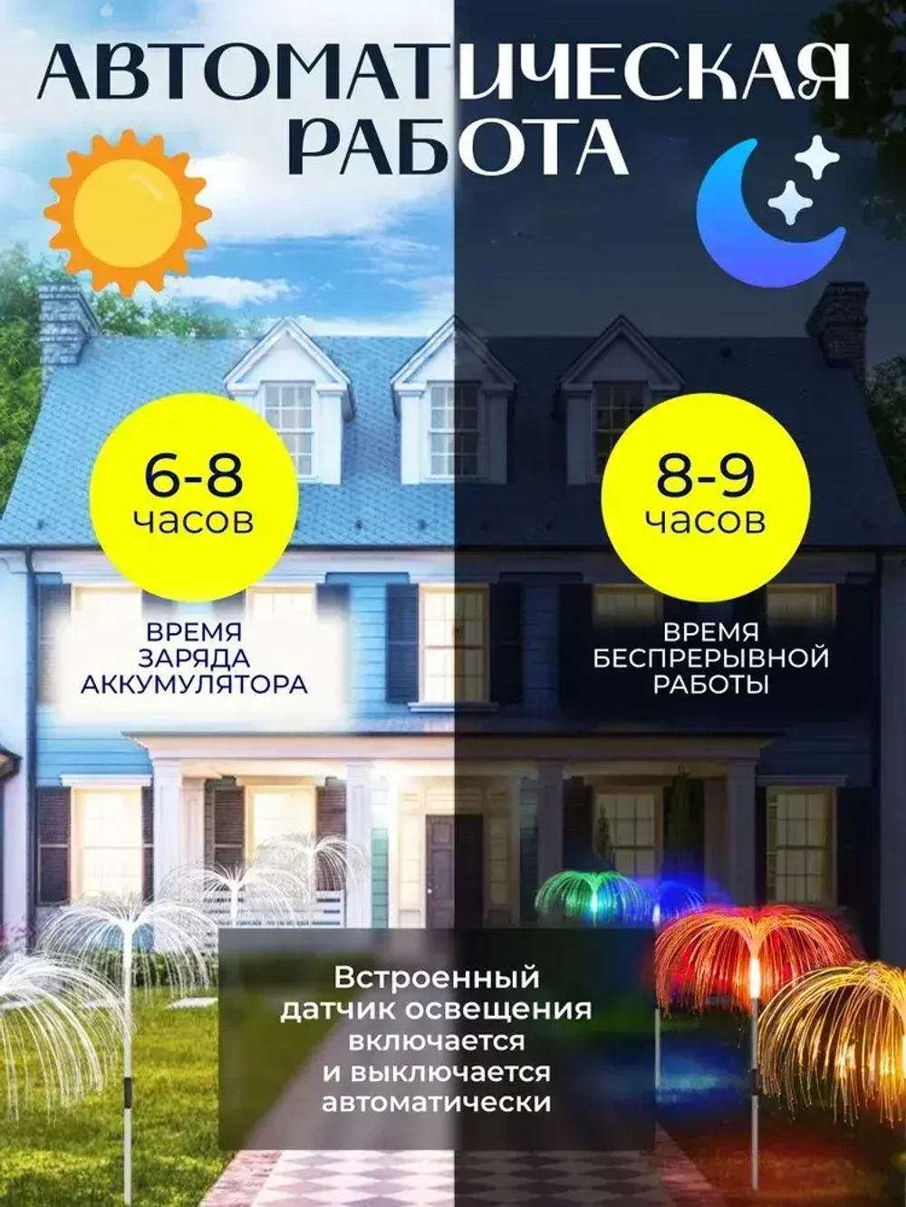 Уличный светильник разноцветный