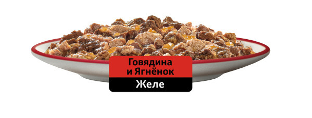 Желе говядина и ягненок, 75г корм для кошек влажный Whiskas