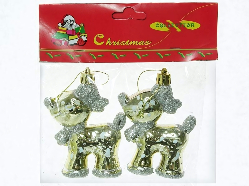 Елочные игрушки 2шт 8см "Олени"