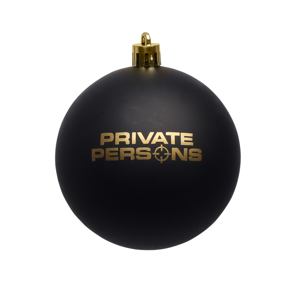 CHRISTMAS ORNAMENTS: 4 PACK MATTE & SHINY BLACK BALLS