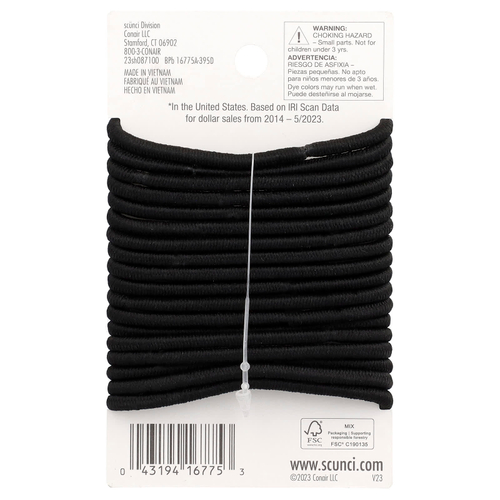 Scunci, Резинки No Damage®, средней фиксации на весь день, черные, 18 шт.