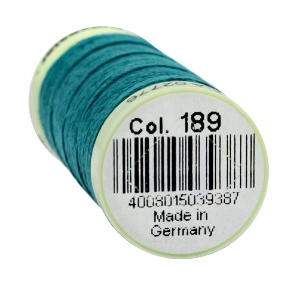 Нитки отделочные Gutermann Top Stitch 30 (30 метров), 5 кат. | 189 зеленая бирюза