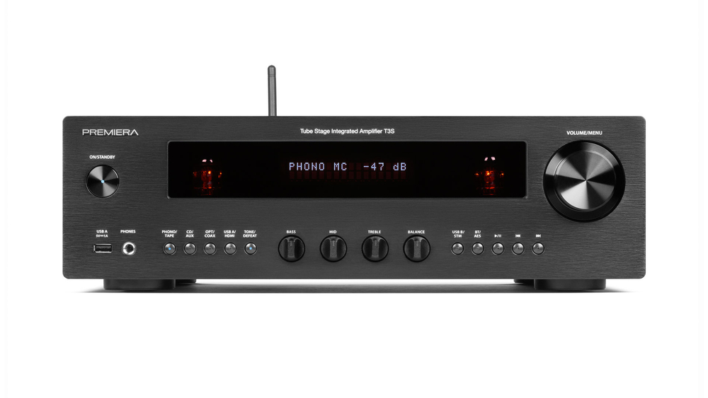 Premiera T3S — интегральный стереоусилитель класса AB с ламповым каскадом предварительного усиления и сетевым проигрывателем
