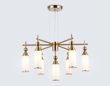 Подвесная люстра 7*E14 LH55278/7 BS/FR латунь/белый матовый High Light Modern Ambrella
