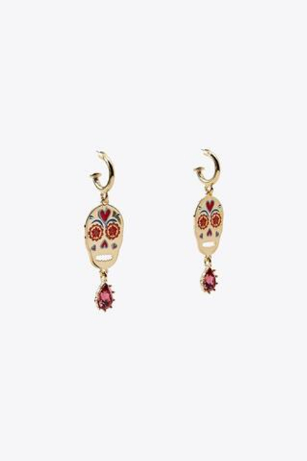 ZARA СЕРЬГИ С ЧЕРЕПОМ И СТРАЗАМИ, ЗОЛОТИСТЫЙ