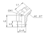 Штуцер FC45 JIC 1.1/16" NPT3/4"