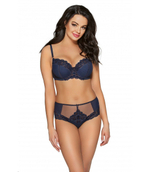 Соблазнительные трусики-бразилиана с кружевом (Размер: M) (Цвет: темно-синий)