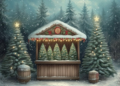 Ёлочный базар №2 - фон неопреновый