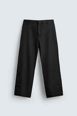 ZARA БРЮКИ FLARED FIT, ЧЕРНЫЙ