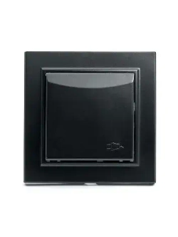 Розетка 1-местная c/з с крышкой STEKKER, PST16-9012-03, 250В, 16А, с защитной шторкой, серия Эрна, черный 39481
