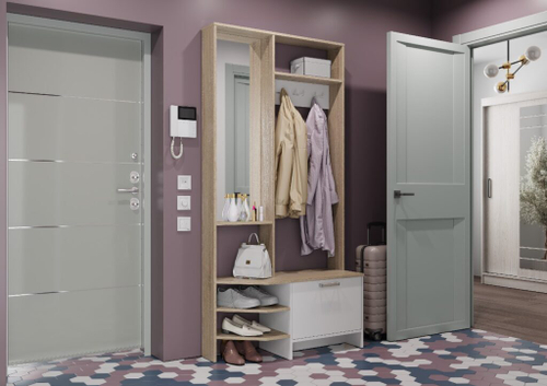 Прихожая Тео ПР-01 960х1960х362 сонома/белый БТС