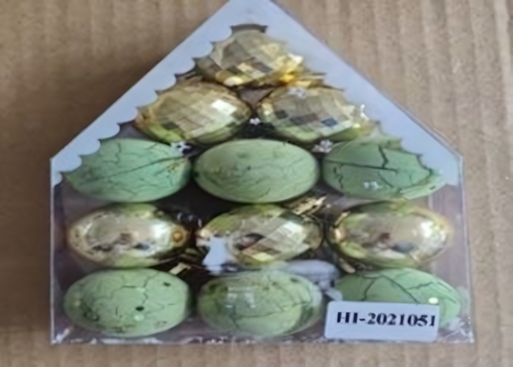 Набор елочных украшений 12шт 4см, коробка C-22149