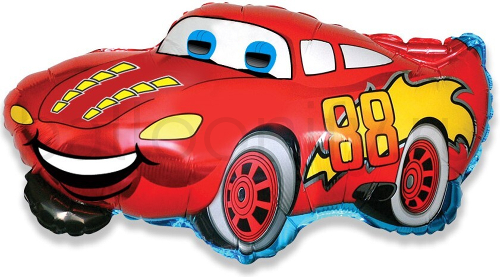 Шар (32''/81 см) Фигура, Гоночная машина, Красный, 1 шт.