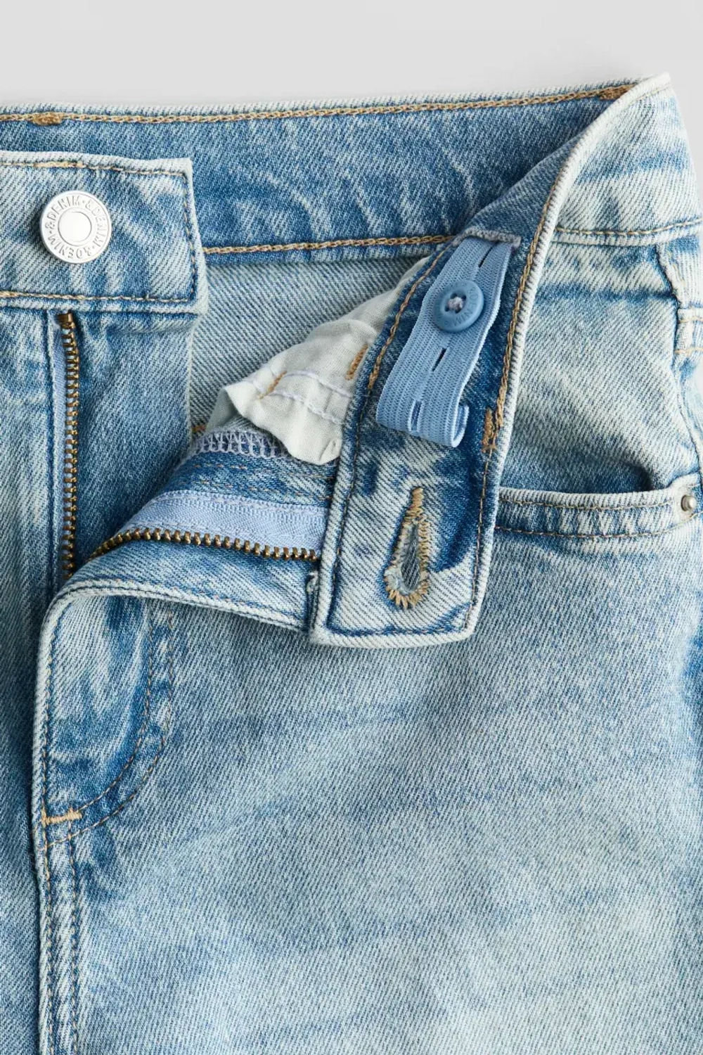 H&M Джинсы с эффектом потертости, голубой