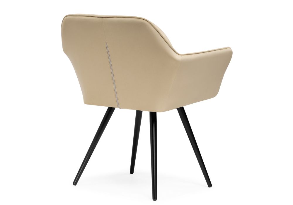 Кресло Ямес крутящееся бежевый / черный глянец