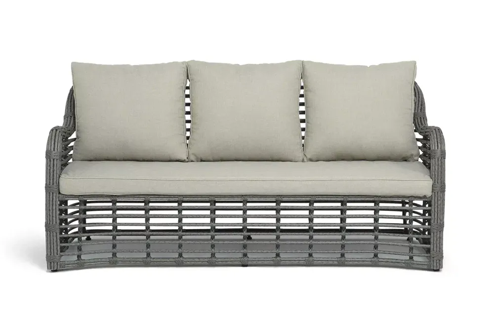 "Ницца" лаунж-зона из искусственного ротанга, цвет серый