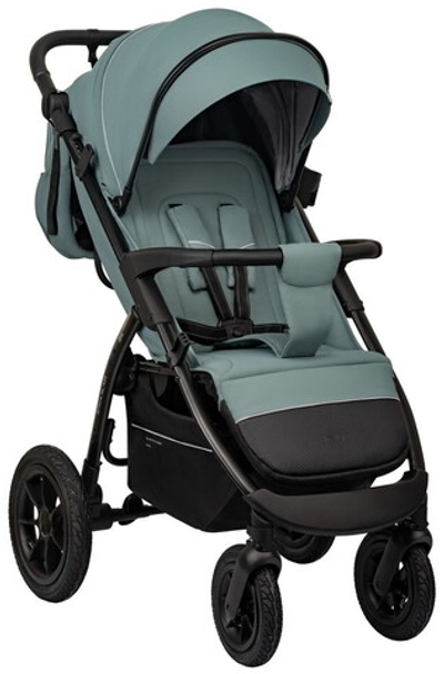 Детская прогулочная коляска Indigo Epica XL Air с сумкой 2025 зеленый-серый