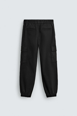 ZARA БРЮКИ КАРГО SLIM FIT, ЧЕРНЫЙ