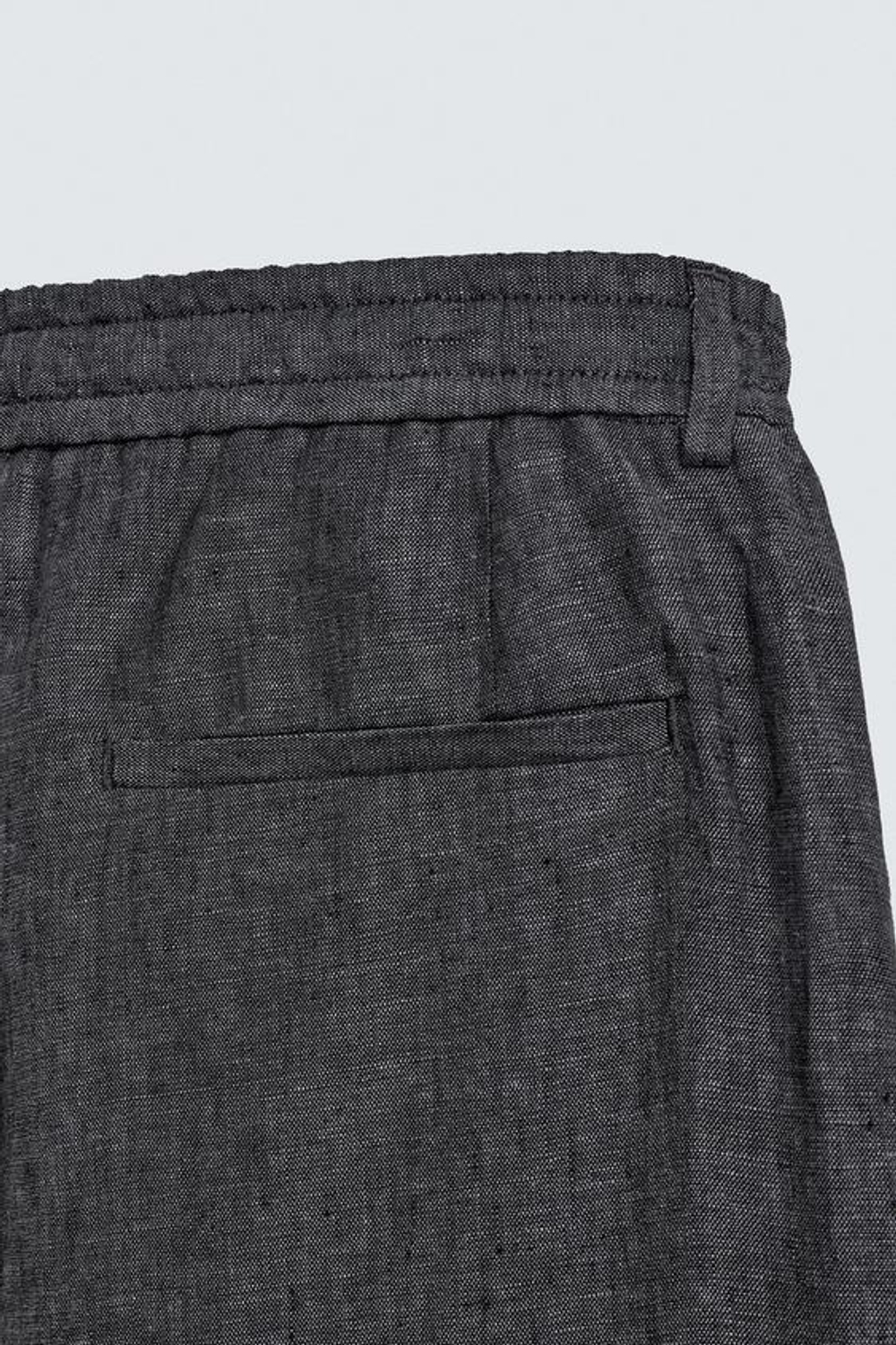 ZARA БРЮКИ КОСТЮМНЫЕ ИЗ 100% ЛЬНА, СЕРЫЙ МЕЛАНЖ