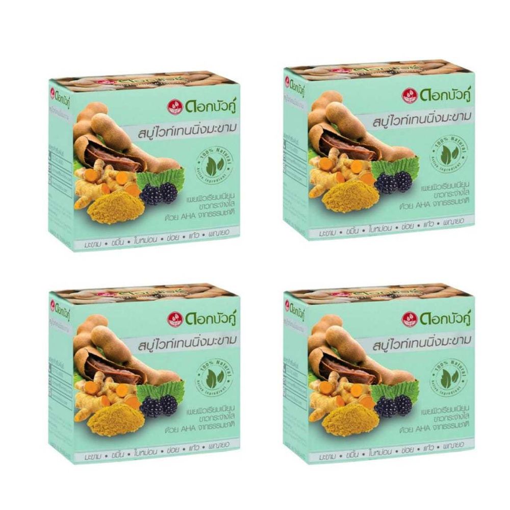 Мыло кусковое Twin Lotus с тамариндом, 85 гр 4 уп