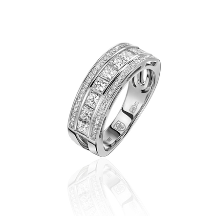 Кольцо с бриллиантом  из белого золота JA-K-К6211874