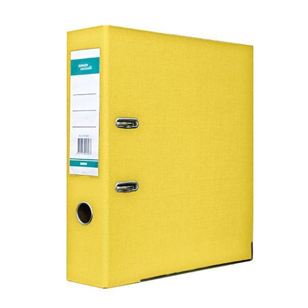 Папка-регистратор STANGER 75 мм двухстор.PVC желт. метал.окант. съемн. мех. карман д/маркир.этикет.