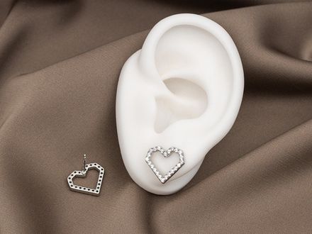 Серьги-гвоздики "Сердце" 13мм