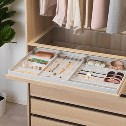 IKEA KOMPLEMENT  (ИКЕА КОМПЛЕМЕНТ)  -  Выдвижной поднос, дуб, окрашенный в белый цвет, 100x58 см