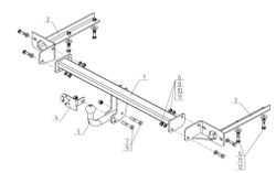 Фаркоп для Lada Vesta SW, Vesta SW Cross 2017-2022 Тип шара: A. Нагрузки: 1100/75 кг, VAZ-70