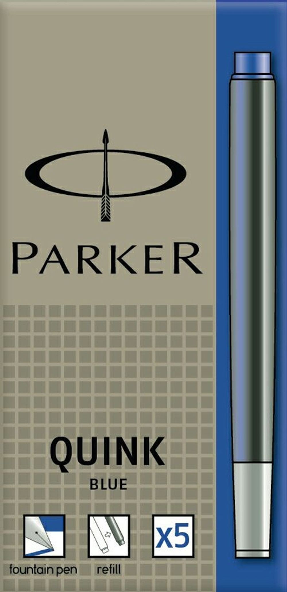 Картридж чернильный Parker Z11 для перьевой ручки с чернилами Blue (5шт) (S0116240)