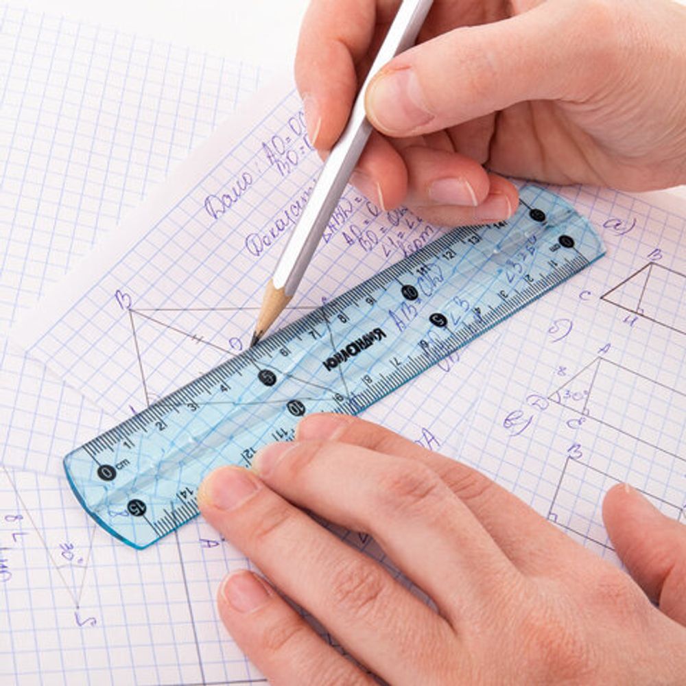 Линейка 15 см гибкая ЮНЛАНДИЯ "FLEX", пластиковая, тонированная, голубая, 210757