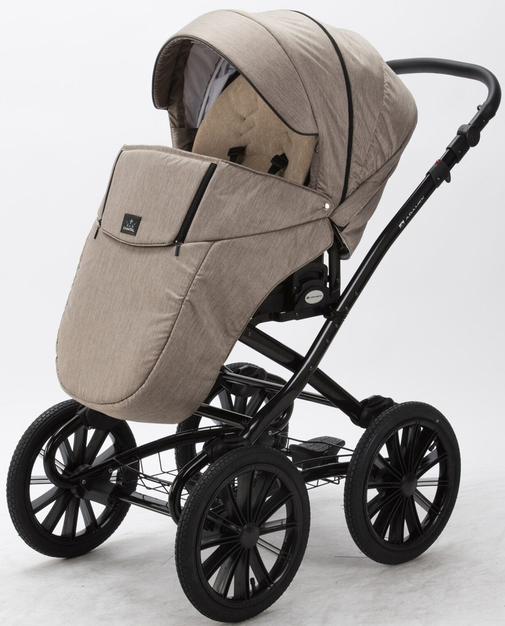 Детская коляска Adamex Chantal Retro 2 в 1 C205 (тем. бежевый)