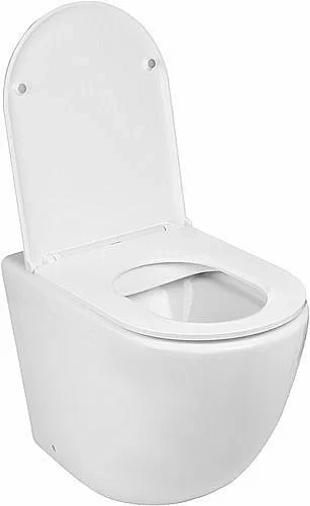Комплект унитаза WeltWasser AMBERG 404 + MERZBACH 002 GL-WT + AMBERG RD-BL белый глянцевый, безободковый, с крышкой микролифт, с бачком скрытого монтажа и черной кнопкой
