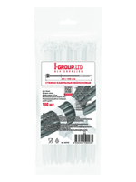 Стяжка (хомут) кабельная нейлоновая, 2,5х100 мм, Белая (100шт) I-GROUP.LTD