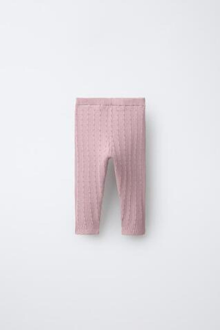 ZARA ЛЕГИНСЫ С АЖУРНЫМ УЗОРОМ, РОЗОВЫЙ