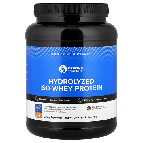Designs For Health, Designs For Sport®, гидролизованный изо-сывороточный протеин, шоколад, 819 г (1,81 фунта)