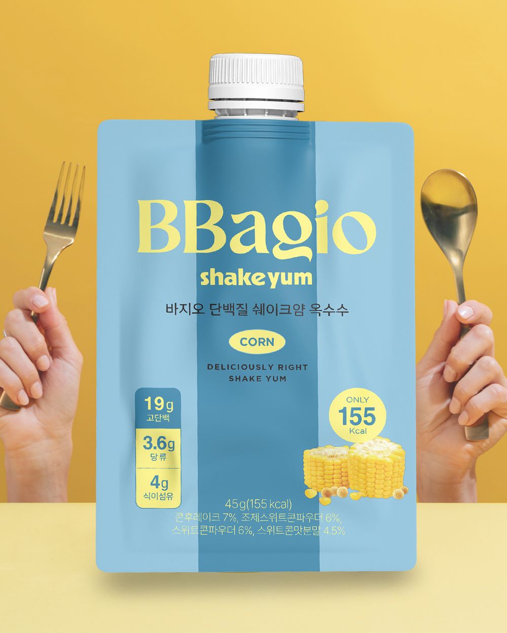 BBAGIO Протеиновые шейки со вкусом кукурузы Corn Shake Yum (1 шт * 45 г)