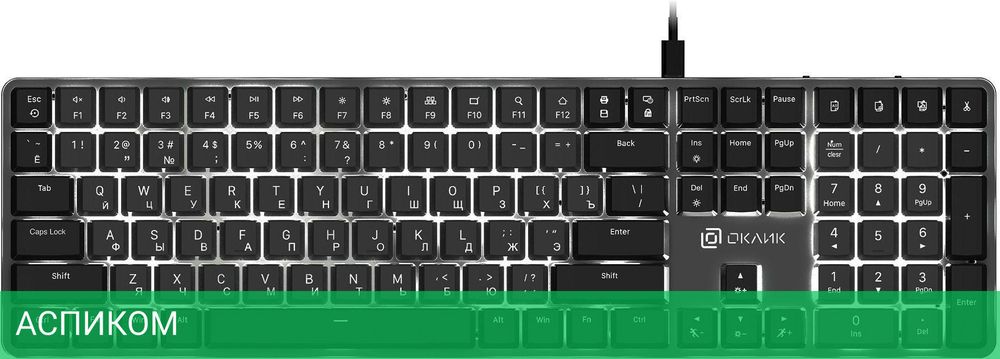 Клавиатура Oklick K953X черный/серый (1901086)