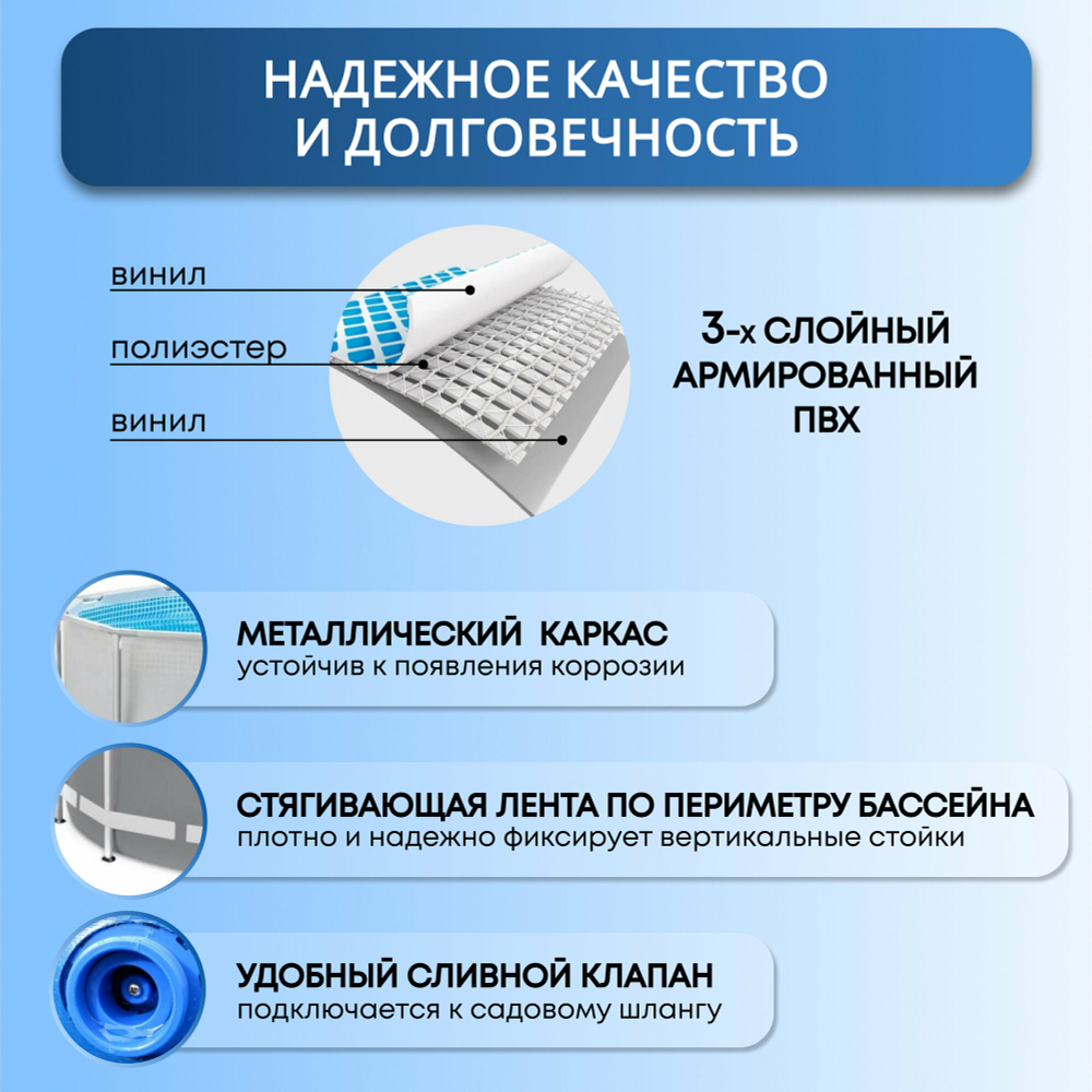 Каркасный бассейн Prism Frame 305х76 см, Intex, арт.26700NP