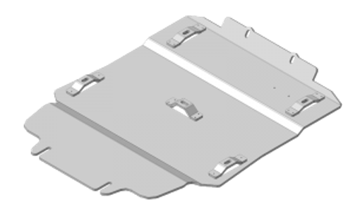 Усиленная защита Motodor картера двигателя, переднего дифференциала. 8 мм, алюминий. для Land Rover Range Rover Sport 2013-н.в.,Land Rover Range Rover Vogue 2013-н.в. арт.383219