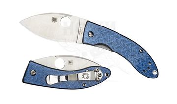 Складной нож Spyderco Lil Lum Blue Nishijin 205GFBLP c клинком из стали VG-10, рукоять Nishijin Glass Fiber