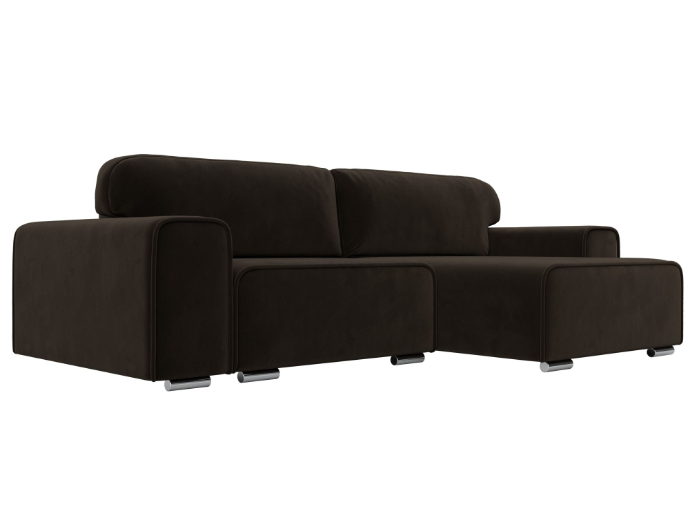 Диван угловой Лига-029 МИКРОВЕЛЬВЕТ Коричневый