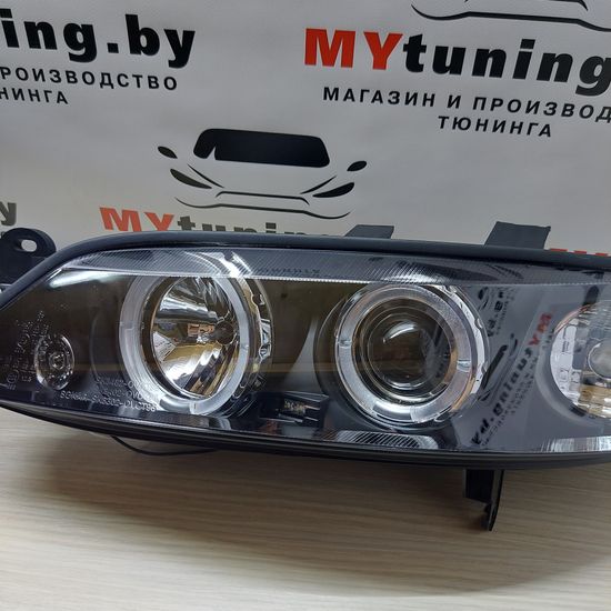 Передние фары Opel Vectra B angel eyes black