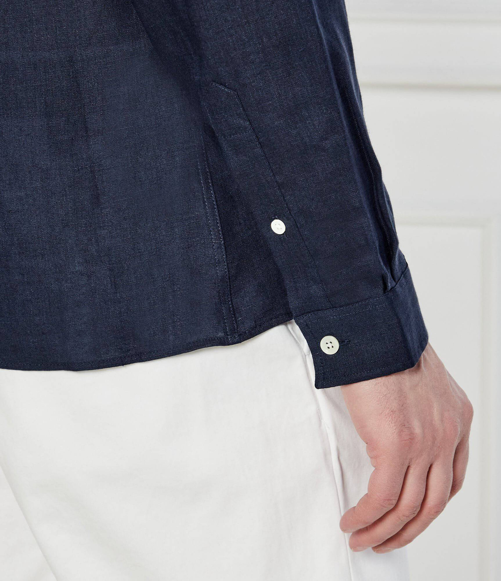 Льняная рубашка Lacoste - темно-синий(CH5692)