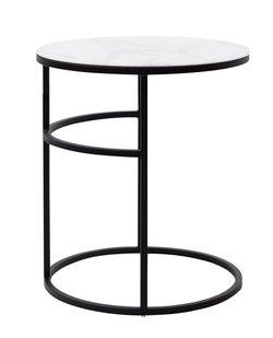 Журнальный столик Френсис Белый мрамор, стекло/ черный M-city