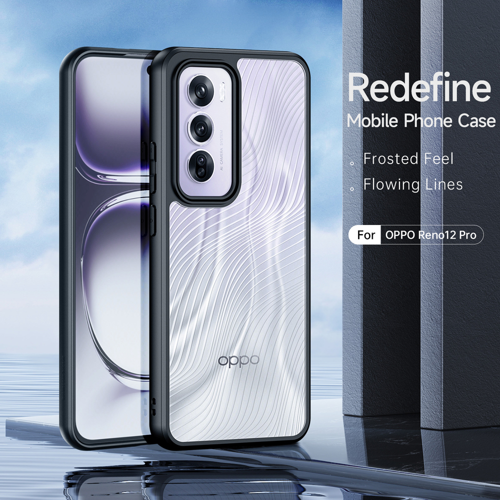 Тонкий чехол с мягкими черными рамками от Dux Ducis для OPPO Reno12 Pro, серия Aimo Series Case